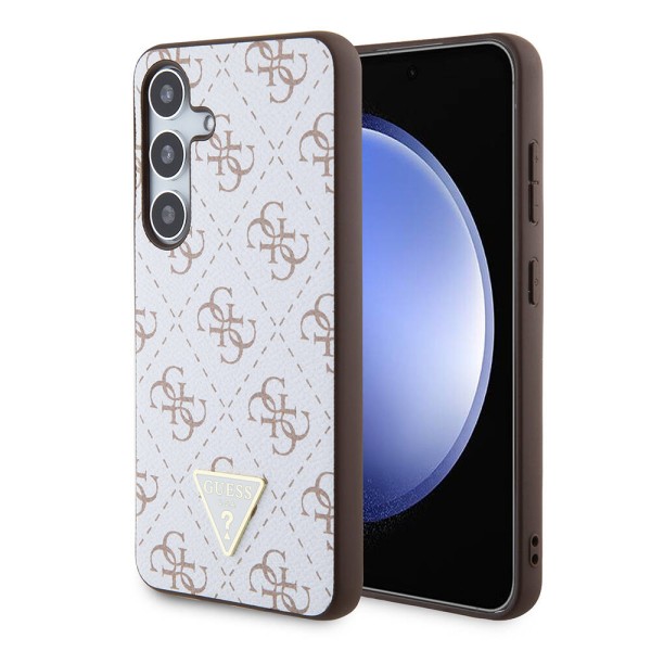 Калъф Guess - Hardcase 4G Triangle Metal Logo (GUHCS24MPG4GPH) - Samsung Galaxy S24 Plus - White