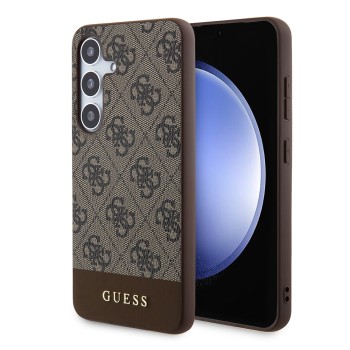 Калъф Guess - Hardcase 4G Stripe Collection (GUHCS24MG4GLBR) - Samsung Galaxy S24 Plus - Brown