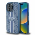 Калъф Guess - Hardcase 4G Printed Stripes MagSafe (GUHMP16XP4RPSB) - iPhone 16 Pro Max - Blue