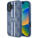 Калъф Guess - Hardcase 4G Printed Stripes MagSafe (GUHMP16SP4RPSB) - iPhone 16 - Blue