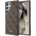 Калъф Guess - Hardcase 4G Metal Gold Logo (GUHCS24LG4GFBR) - Samsung Galaxy S24 Ultra - Brown