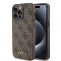 Калъф Guess - Hardcase 4G Metal Gold Logo (GUHCP15XG4GFBR) - iPhone 15 Pro Max - Brown