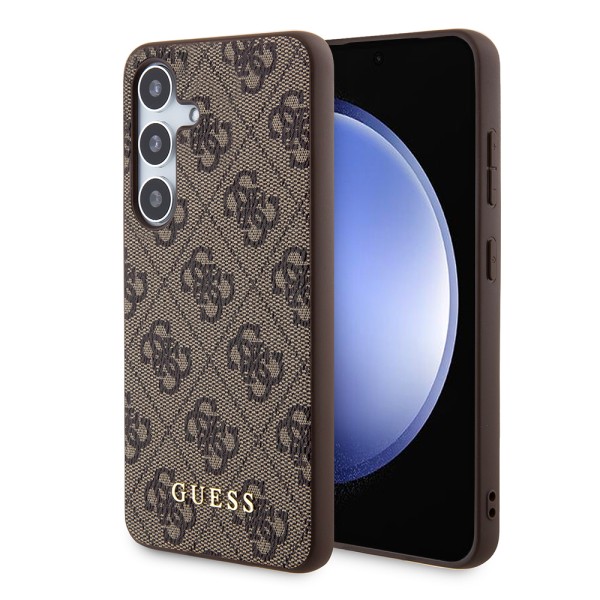 Калъф Guess - Hardcase 4G Metal Gold Logo (GUHCS24SG4GFBR) - Samsung Galaxy S24 - Brown