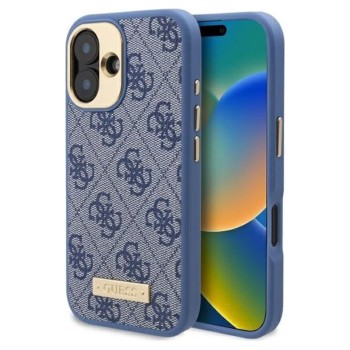 Калъф Guess - Hardcase 4G Logo Plate MagSafe (GUHMP16MU4GPRB) - iPhone 16 Plus - Blue