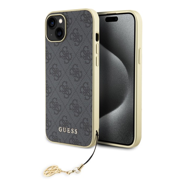 Калъф Guess - Hardcase 4G Charms Collection (GUHCP15SGF4GGR) - iPhone 15 - Grey