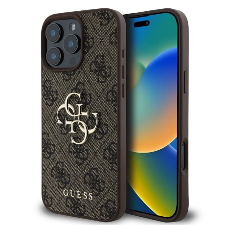 Калъф Guess - Hardcase 4G Big Logo (GUHCP16L4GMGBR) - iPhone 16 Pro - Brown