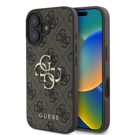 Калъф Guess - Hardcase 4G Big Logo (GUHCP16S4GMGBR) - iPhone 16 - Brown