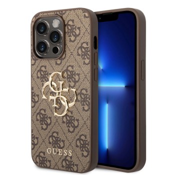 Калъф Guess - Hardcase 4G Big Metal Logo (GUHCP15X4GMGBR) - iPhone 15 Pro Max - Brown