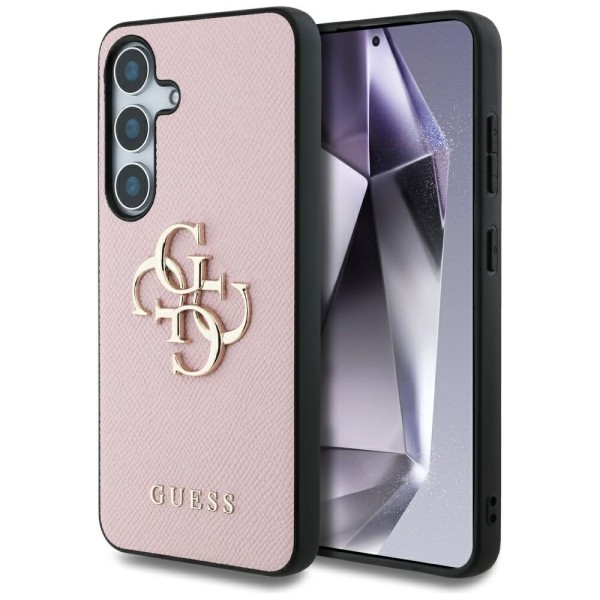 Калъф Guess - Hardcase 4G Grained Big and Classic Logo (GUHCS25SPGT4MBP) - Samsung Galaxy S25 - Pink