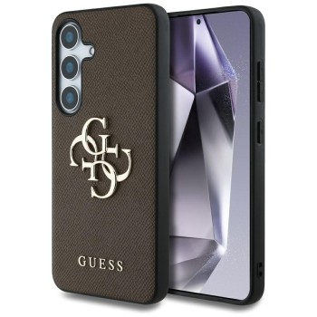 Калъф Guess - Hardcase 4G Grained Big and Classic Logo (GUHCS25SPGT4MBW) - Samsung Galaxy S25 - Brown