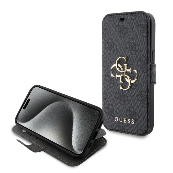 Калъф Guess - Book 4G (GUBKP15S4GMGGR) - iPhone 15 - Grey