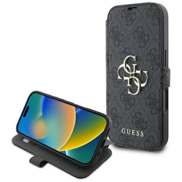 Калъф Guess - Book 4G (GUBKP16X4GMGGR) - iPhone 16 Pro Max - Black