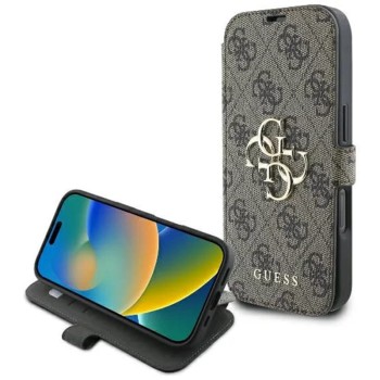 Калъф Guess - Book 4G (GUBKP16S4GMGBR) - iPhone 16 - Brown