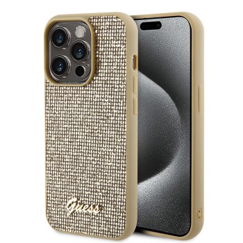 Калъф Guess - Disco Metal Script (GUHCP15XPMSDGSD) - iPhone 15 Pro Max - Gold