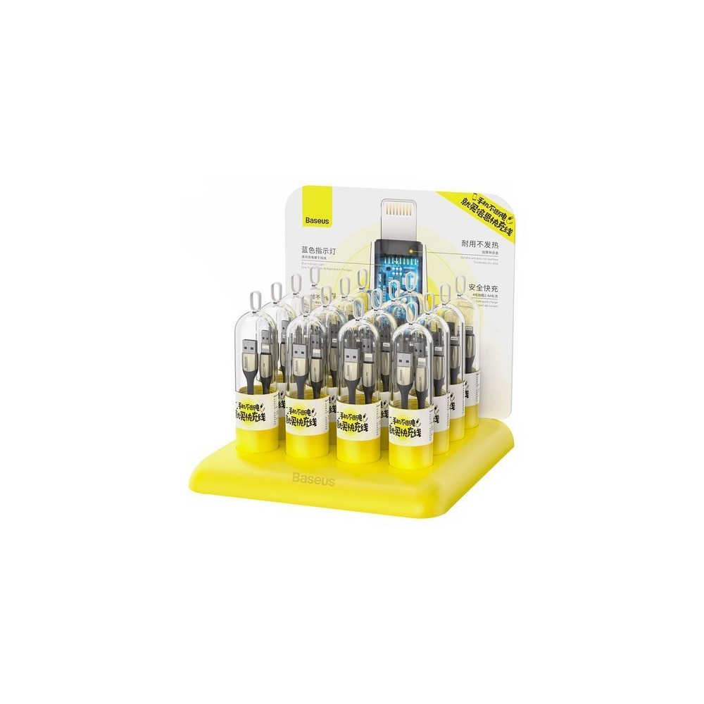 Baseus 16x Lightning nylon Комплект Led USB Кабел, 2.4A, 1m.