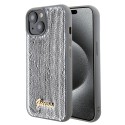 Калъф Guess - Sequin Script Metal (GUHCP15SPSFDGSS) - iPhone 15 - Silver