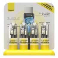 Baseus 16x Type C nylon Комплект Led USB Кабел, 3A, 1m.