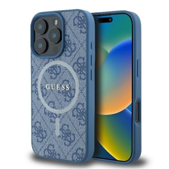 Калъф Guess - 4G Ring Classic Logo MagSafe (GUHMP16XG4GFRB) - iPhone 16 Pro Max - Blue