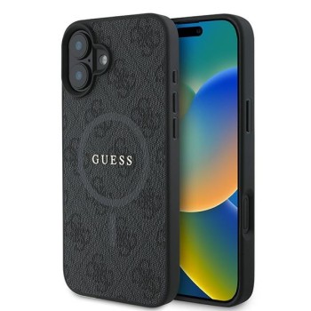 Калъф Guess - 4G Ring Classic Logo MagSafe (GUHMP16MG4GFRK) - iPhone 16 Plus - Black