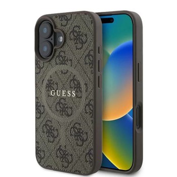 Калъф Guess - 4G Ring Classic Logo MagSafe (GUHMP16SG4GFRW) - iPhone 16 - Brown