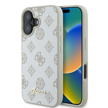 Калъф Guess - Peony Script MagSafe (GUHMP16SPGPYSH) - iPhone 16 - White