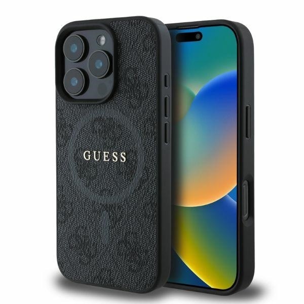 Калъф Guess - 4G Ring Classic Logo MagSafe (GUHMP16XG4GFRK) - iPhone 16 Pro Max - Black