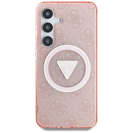 Калъф Guess - IML Metal Glitter 4G Circle Triangle MagSafe (GUHMS25LHG4PRTGP) - Samsung Galaxy S25 Ultra - Pink