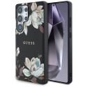 Калъф Guess - Grained Flowers MagSafe (GUHMS25LPGNMPLMK) - Samsung Galaxy S25 Ultra - Black