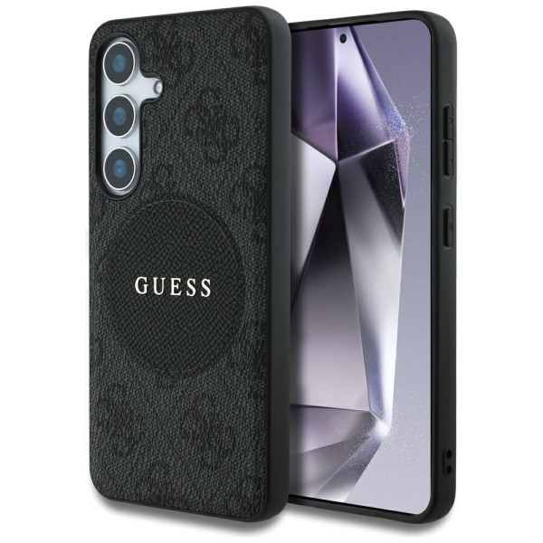 Калъф Guess - 4G Circle Classic Logo MagSafe (GUHMS25SP4PGRSGK) - Samsung Galaxy S25 - Black