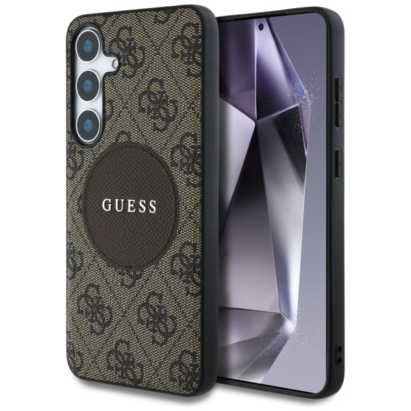 Калъф Guess - 4G Circle Classic Logo MagSafe (GUHMS25MP4PGRSGW) - Samsung Galaxy S25 Plus - Brown