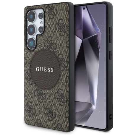 Калъф Guess - 4G Circle Classic Logo MagSafe (GUHMS25LP4PGRSGW) - Samsung Galaxy S25 Ultra - Brown