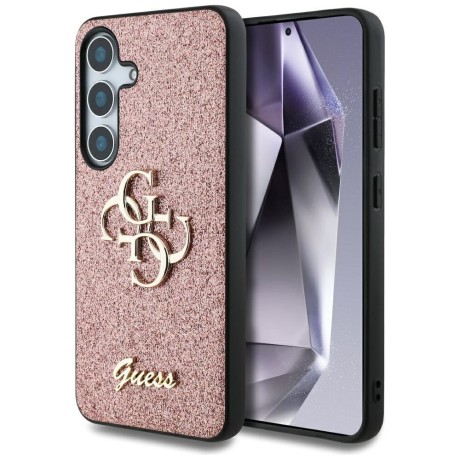 Калъф Guess - Glitter Script Big 4G Logo (GUHCS25SHG4SGP) - Samsung Galaxy S25 - Pink