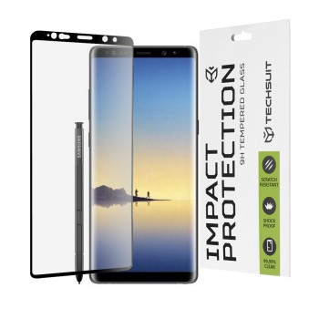 Стъклен Протектор Techsuit - 111D Full Cover / Full Glue Glass / 3D Curved Screen - Samsung Galaxy Note 8 - Black