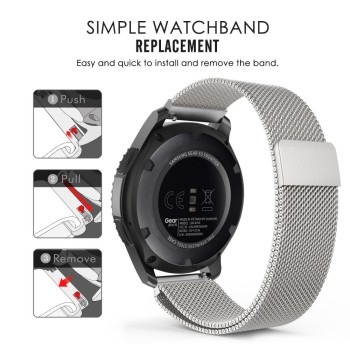 Каишка TECH-PROTECT MILANESEBAND за Samsung Galaxy Gear S3, Сив