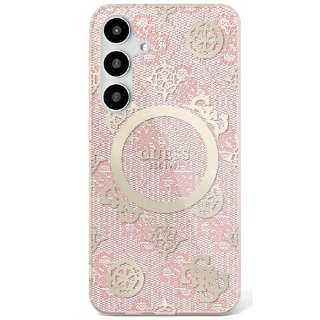 Калъф Guess - IML Peony On 4G Background MagSafe (GUHMS25SH4PYEEP) - Samsung Galaxy S25 - Pink