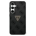 Калъф Guess - Leather Grained Hot Stamp 4G Triangle Metal (GUHCS25SPGP4STRK) - Samsung Galaxy S25 - Black