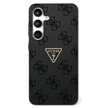 Калъф Guess - Leather Grained Hot Stamp 4G Triangle Metal (GUHCS25SPGP4STRK) - Samsung Galaxy S25 - Black