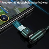 180° USB Кабел Micro USAMS U60, 2A, 1m, Green