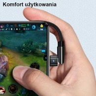 180° USB Кабел Micro USAMS U60, 2A, 1m, Green