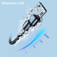 180° USB Кабел Micro USAMS U60, 2A, 1m, Green