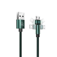 180° USB Кабел Micro USAMS U60, 2A, 1m, Green