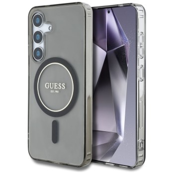 Калъф Guess - IML Glitter Circle MagSafe (GUHMS25SHFGEREK) - Samsung Galaxy S25 - Black