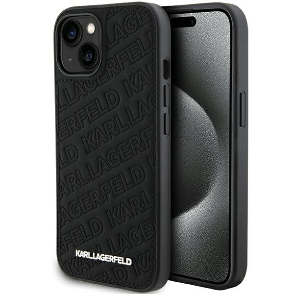 Калъф Karl Lagerfeld - Diagonal Quilted K Pattern (KLHCP15MPQKPMK) - iPhone 15 Plus - Black