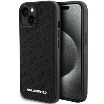 Калъф Karl Lagerfeld - Diagonal Quilted K Pattern (KLHCP15SPQKPMK) - iPhone 15 - Black