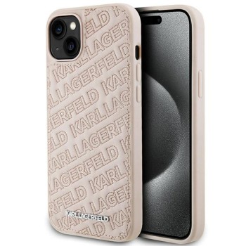 Калъф Karl Lagerfeld - Diagonal Quilted K Pattern (KLHCP15SPQKPMP) - iPhone 15 - Pink