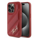 Калъф Karl Lagerfeld - Diagonal Quilted Script (KLHCP15LPQDSMGR) - iPhone 15 Pro - Red