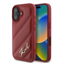 Калъф Karl Lagerfeld - Diagonal Quilted (KLHCP16SPQDSMGR) - iPhone 16 - Red