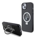 Калъф Karl Lagerfeld - Hardcase Ring Stand MagSafe (KLHMP15MHMRSKCK) - iPhone 15 Plus - Karl&Choupette