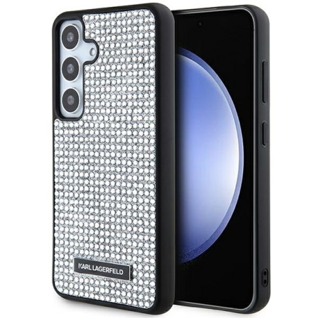 Калъф Karl Lagerfeld - Hardcase Rhinestone (KLHCS24SHDSPRS) - Samsung Galaxy S24 - Silver Metal Logo