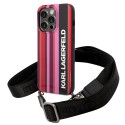 Калъф Karl Lagerfeld - Hardcase with Strap (KLHCP14XSTSTP) - iPhone 14 Pro Max - Pink Color Stripes